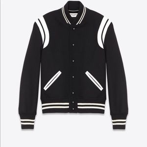 Saint Laurant Teddy Jacket black and white wool - worn 3 times YSL size 42